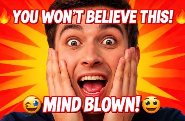 Bold YouTube thumbnail with face and text